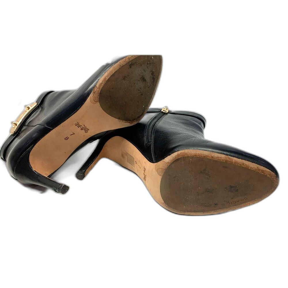 Coach Regina Black Leather Ankle Boot - Size 7 - Picture 6 of 7